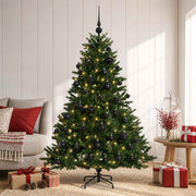 Albero di Natale artificiale con palline 120 cm 150 LED 3465559