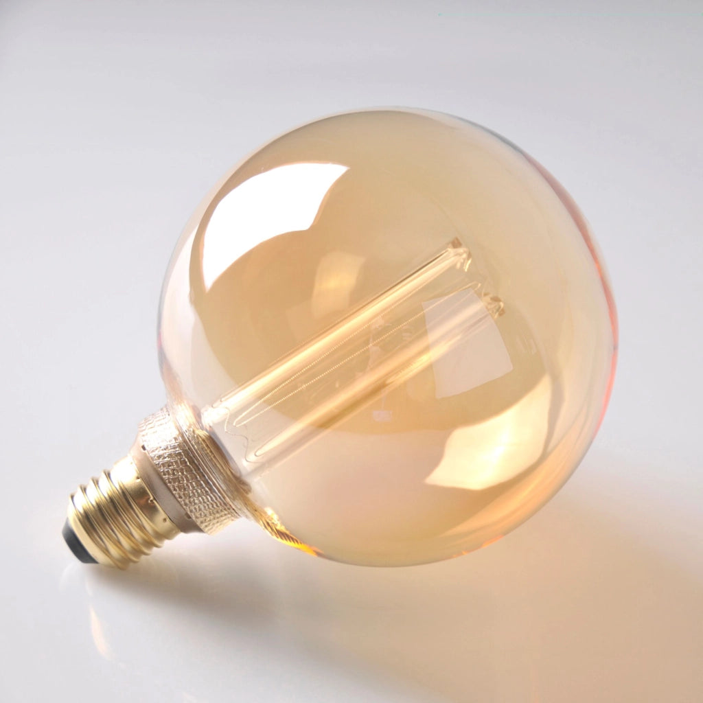 Lampadina LED decorativa G125 ambra E27 4W 1800K Polux
