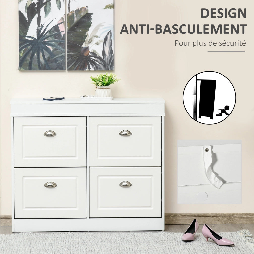 Armadio per Scarpe ¨C zephmum ¨C Bianco 98x24x83 cm