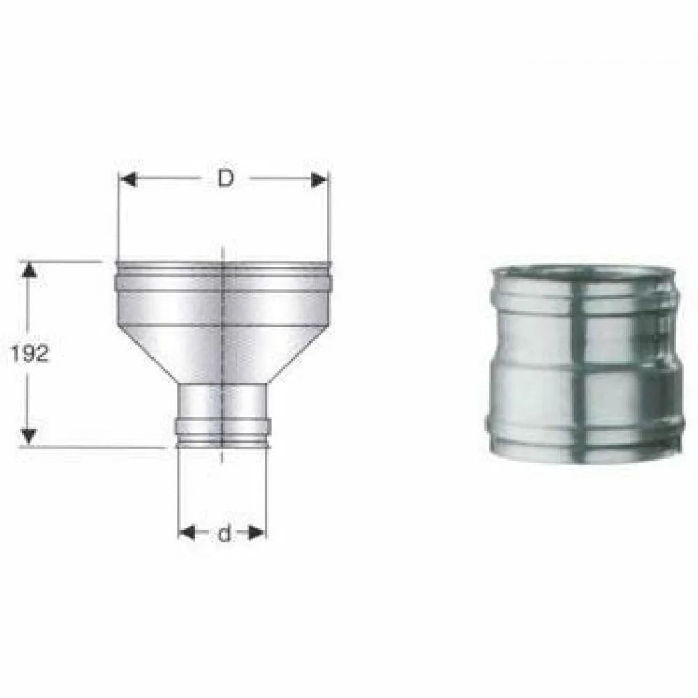 Inox mono parete aisi 316 raccor do caldaia d.120f-300f