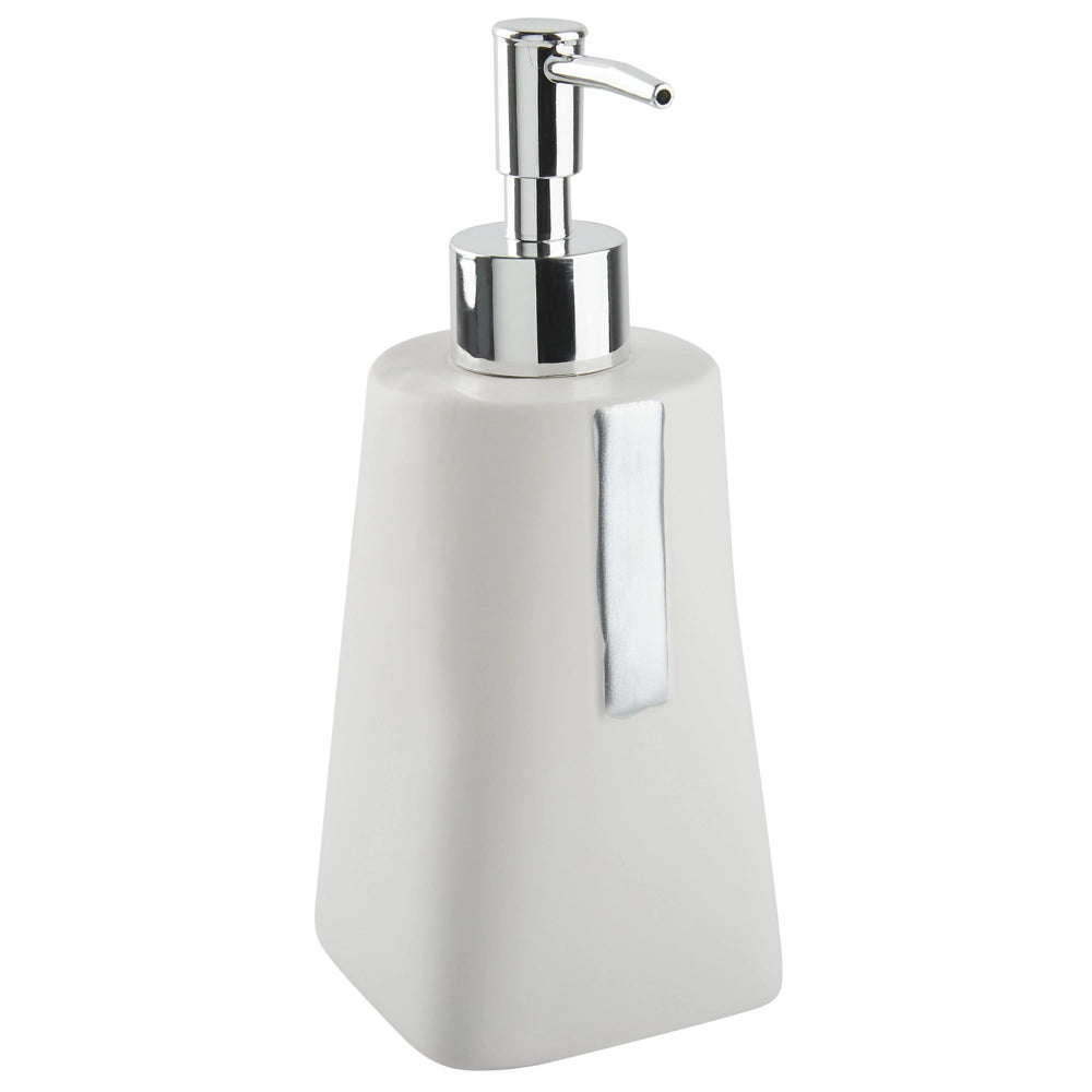 Set di 3 Accessori Bagno in Ceramica beige dispenser sapone porta sapone portaspazzolini