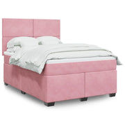 Giroletto a Molle con Materasso Rosa 160x200 cm in Velluto 3293253