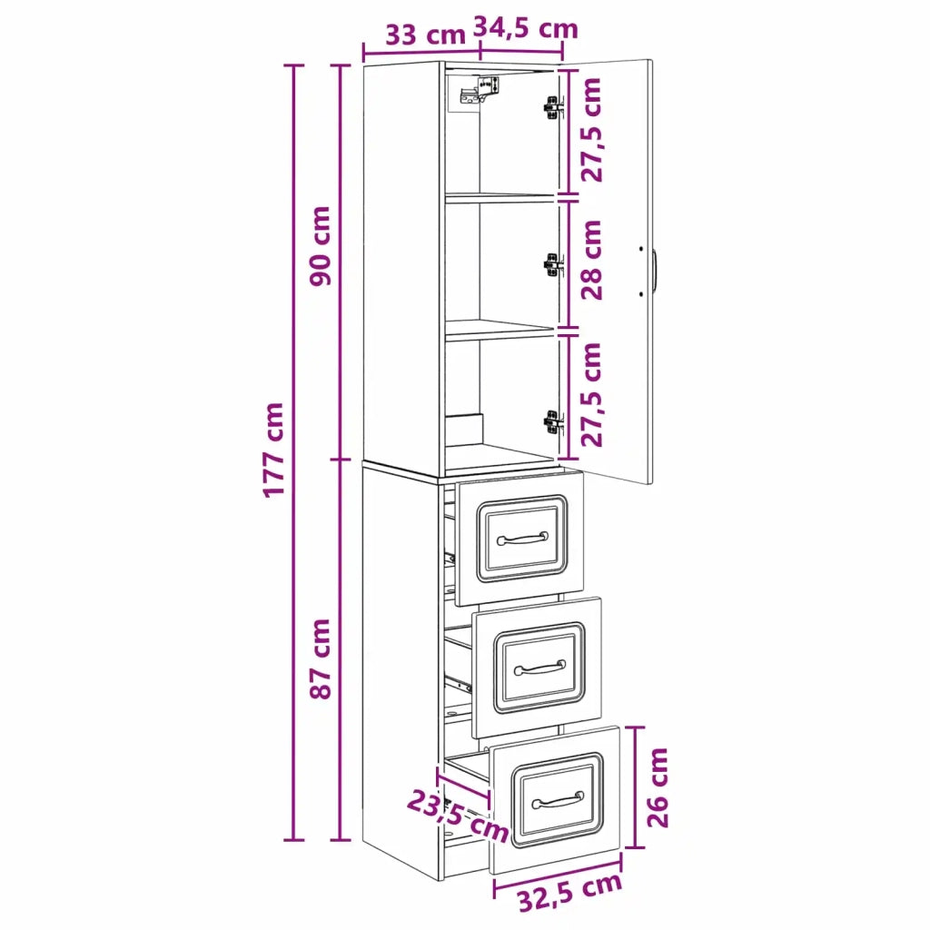 Set di armadi 2 pcs Legno antico 33 x 34,5 x 87 cm 3416977