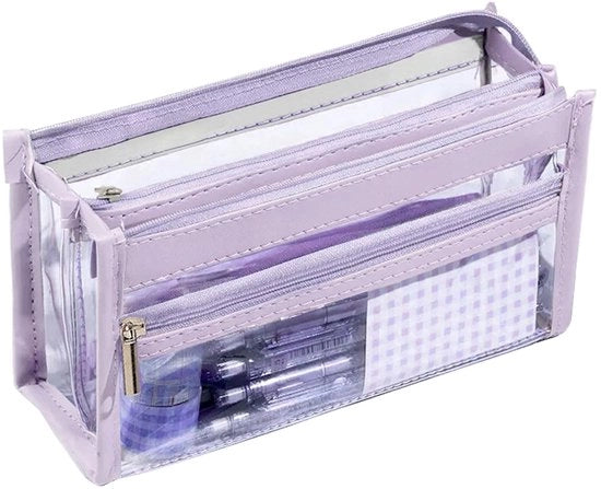 Etui tridimensionale per matite, penna e oggetti di cancelleria, grande capacità, trasparente, borsa per matite, attrezzature scolastiche, per ragazzi e ragazze, scuola e ufficio