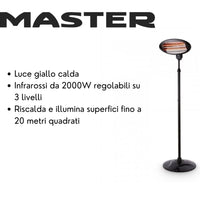 Master Stufa Elettrica a Fungo Esterno/Interno IPX4 Altezza 2m 2000w PH09EL