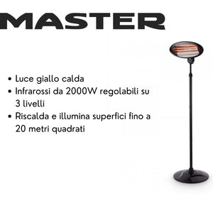 Master Stufa Elettrica a Fungo Esterno/Interno IPX4 Altezza 2m 2000w PH09EL