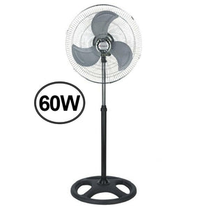 VENTILATORE A PIANTANA 3 PALE IN ALLUM. OSCILLANTE DIAMETRO 45 CM 60W BASE TONDA