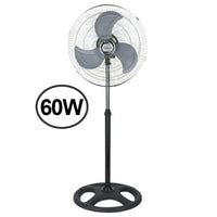 VENTILATORE A PIANTANA 3 PALE IN ALLUM. OSCILLANTE DIAMETRO 45 CM 60W BASE TONDA