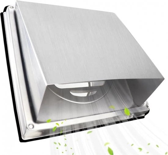Rostello di soffitto con griglia di copertura - Ø150 mm - Rostello di soffitto - Rostello in acciaio inossidabile - Rostello a lamelle - Rostello ventilato - Con connettore - Cappa aspirante - Rostello di parete esterna - Rostello resistente all'usura