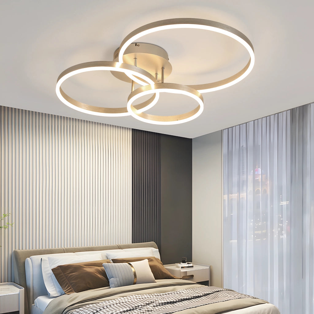 ZMH Lampada da soffitto plafoniera LED moderna 82 cm dimmerabile telecomando oro 74W