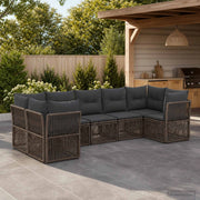 Set Divano da Giardino 7 pz 7-Numero di posti Grigio polyrattan 3434336