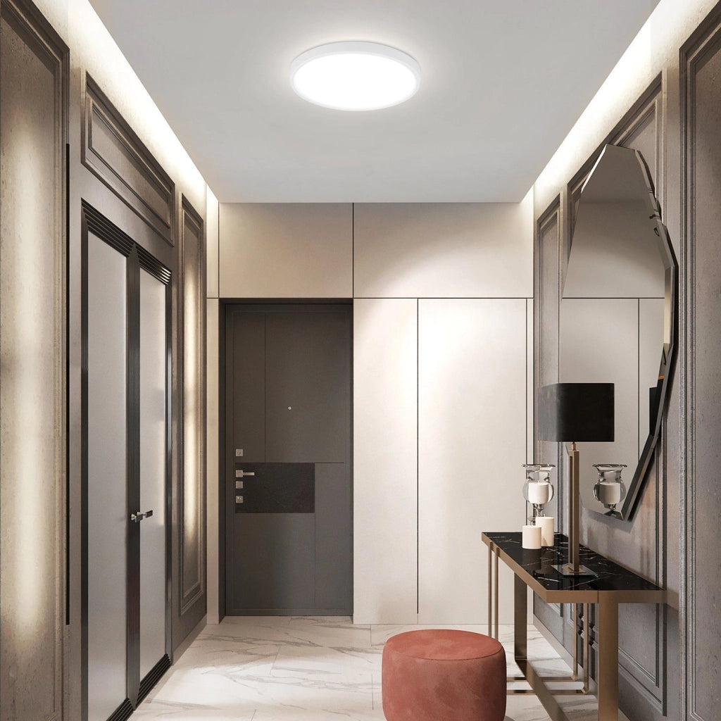 ZMH Lampada da soffitto plafoniera LED rotonda 23cm piatta per cucina corridoio