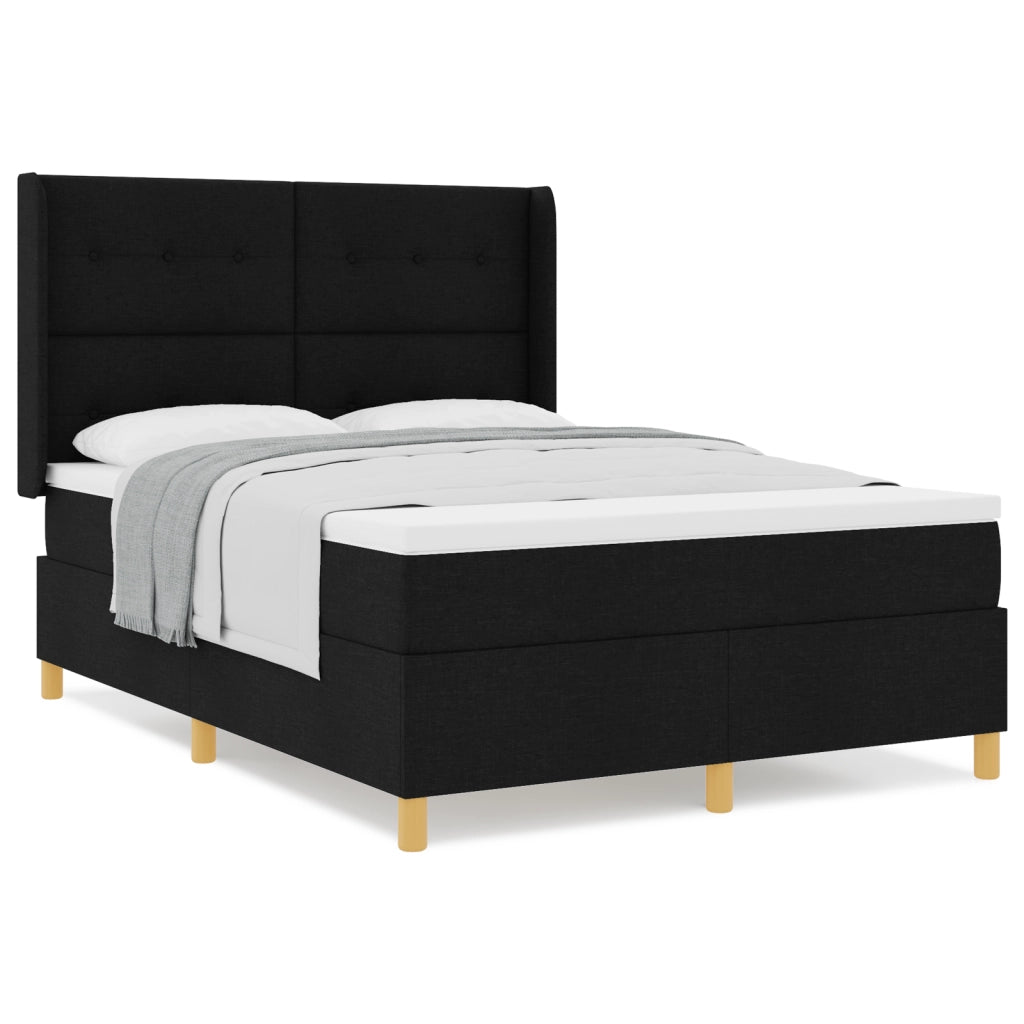 Letto a Box con Materasso Nero 140x200 cm Tessuto