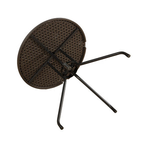 TAVOLO ROTONDO MARRONE D. 80CM CON EFFETTO LEGNO