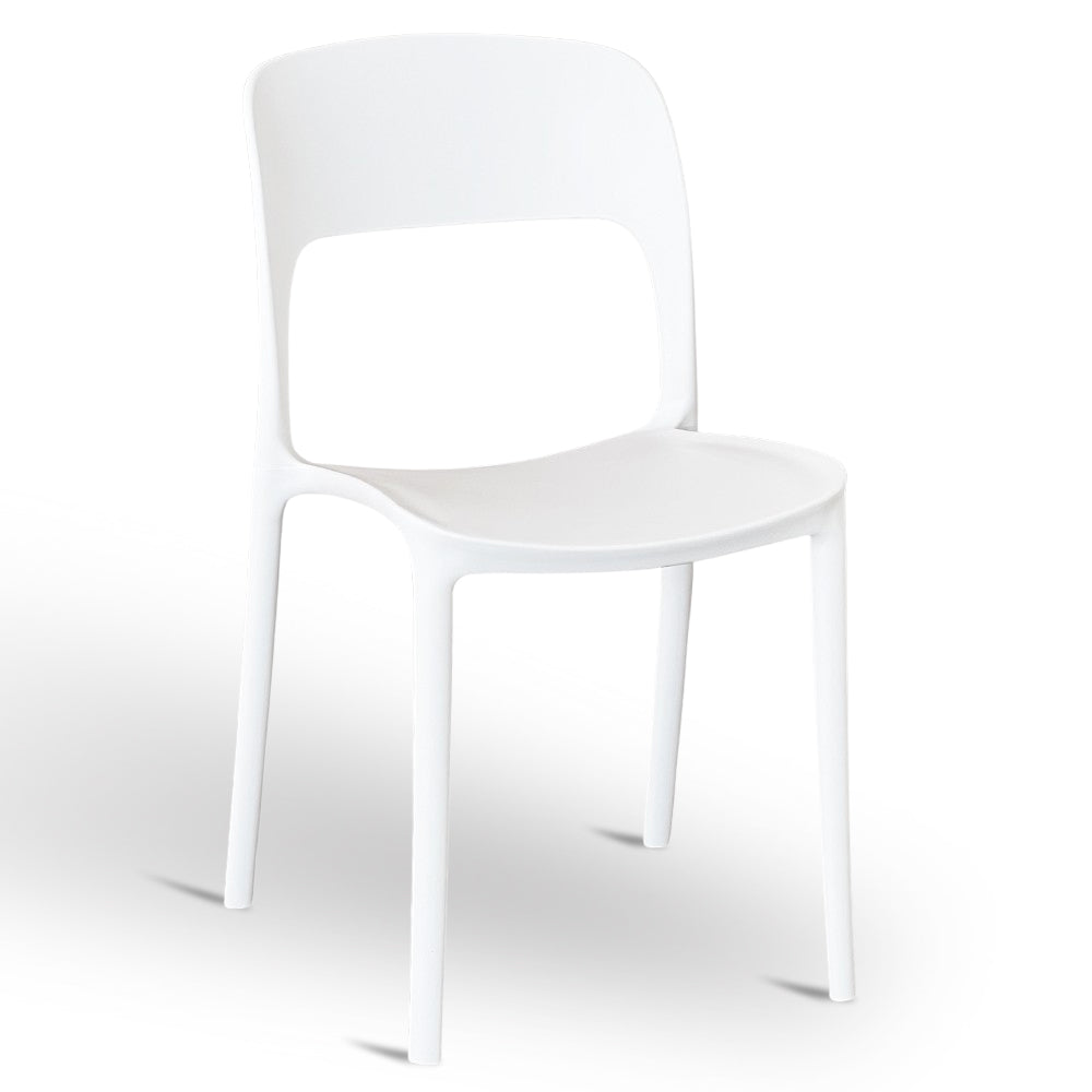 Sedia Alice in plastica impilabile colore bianco modello comfort