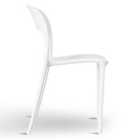 Sedia Alice in plastica impilabile colore bianco modello comfort