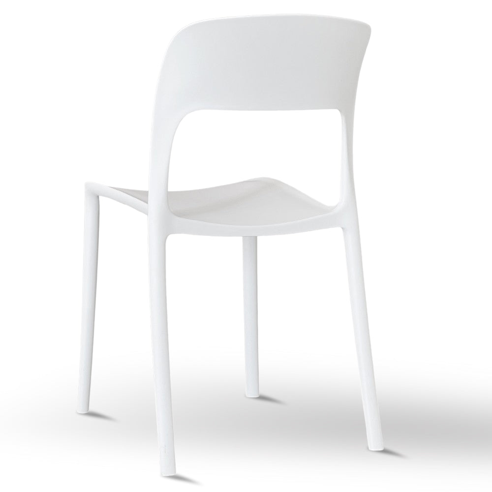 Sedia Alice in plastica impilabile colore bianco modello comfort