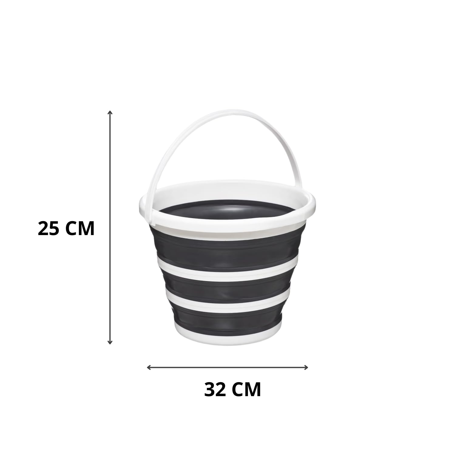 MOHOME Secchio Lavapavimenti Pieghevole 10 Litri Set da 2 Plastica Maniglia Portatile Grigio Bianco Richiudibile Salvaspazio Interno Esterno Lavaggio Auto Campeggio