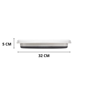 MOHOME Secchio Lavapavimenti Pieghevole 10 Litri Set da 2 Plastica Maniglia Portatile Grigio Bianco Richiudibile Salvaspazio Interno Esterno Lavaggio Auto Campeggio