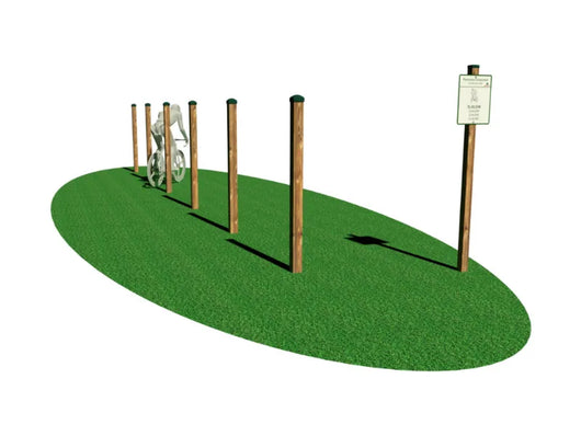 Slalom H 150 3208 Giochipark legno pino EN 1176 cm960x9x150h acciaio zincato