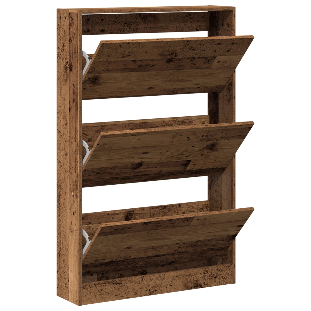 Armadio per scarpe in legno vecchio 80x21x125,5 cm in legno ingegnerizzato