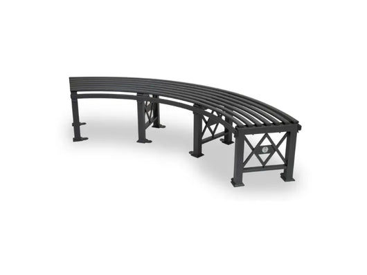 Panca Deimos dritta curva Giochipark acciaio zincato verniciato cm 150x49x47h - Grigio micaceo - Curvo