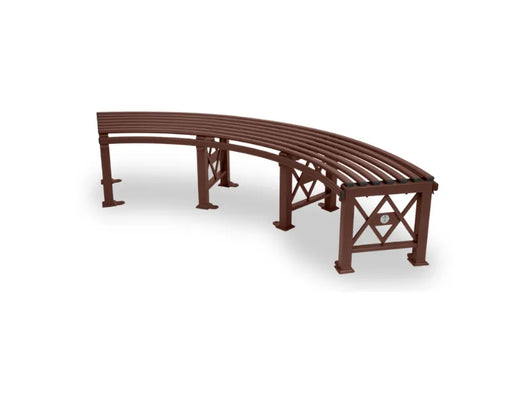 Panca Deimos dritta curva Giochipark acciaio zincato verniciato cm 150x49x47h - Corten - Curvo