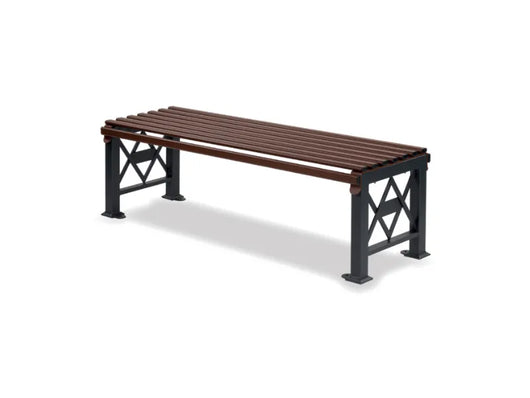 Panca Deimos dritta curva Giochipark acciaio zincato verniciato cm 150x49x47h - Grigio micaceo/Corten - Dritto