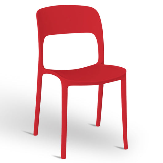 Sedia Alice in plastica impilabile colore rosso modello comfort