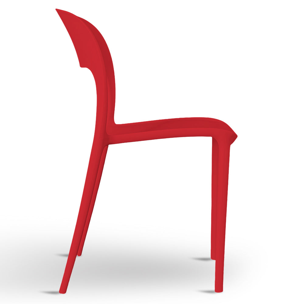 Sedia Alice in plastica impilabile colore rosso modello comfort