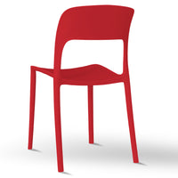 Sedia Alice in plastica impilabile colore rosso modello comfort