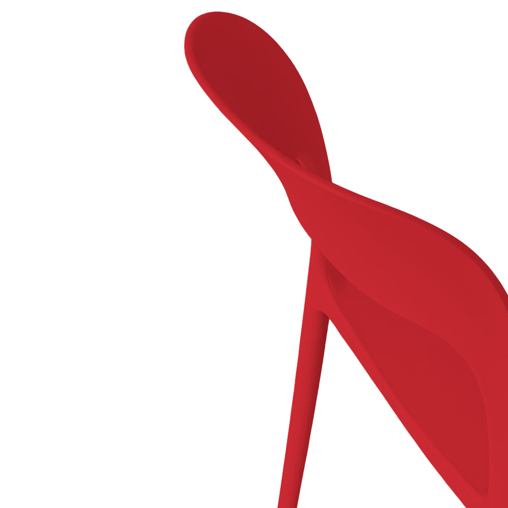 Sedia Alice in plastica impilabile colore rosso modello comfort