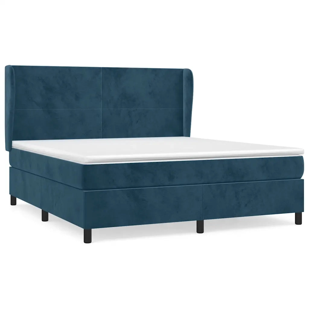Giroletto a Molle con Materasso Blu Scuro 160x200 cm in Vellutocod mxl 98283