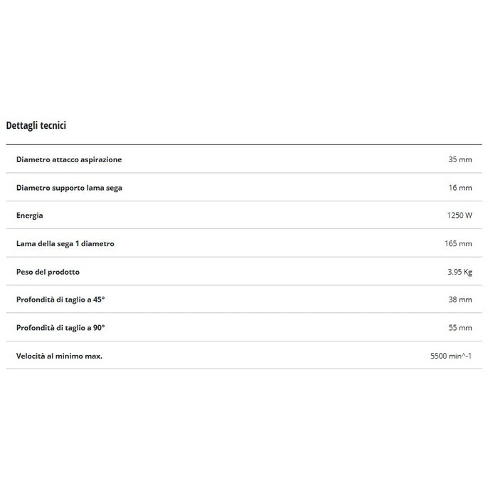 SEGA CIRCOLARE TC-CS 1250 165MM 1250W