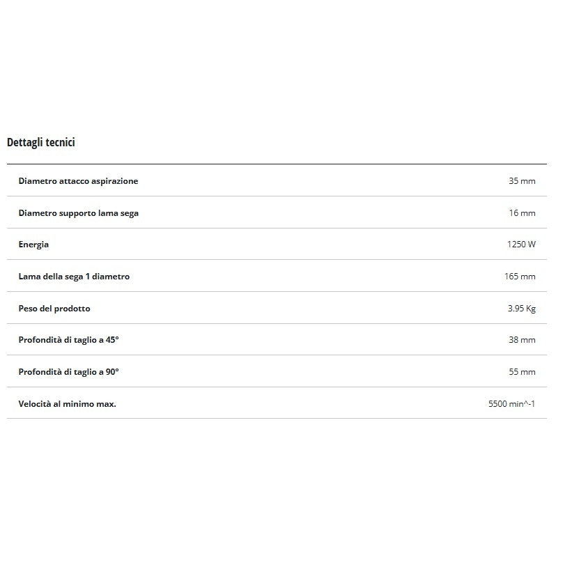 SEGA CIRCOLARE TC-CS 1250 165MM 1250W