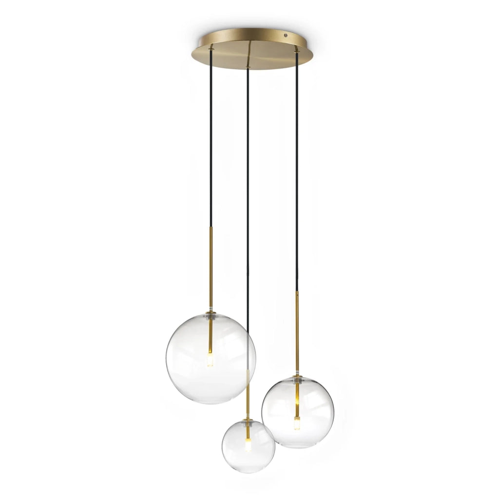 Lampadario Equinoxe 3 Luci G4 Ottone