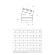 Gomito curva acciaio inox 150mm 5 decimi aisi 304, scegli se  15 gradi