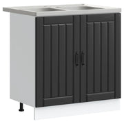 Mobiletto per Lavabo | Armadio Lavabo Lucca 2 pz Nero Legno multistrato
