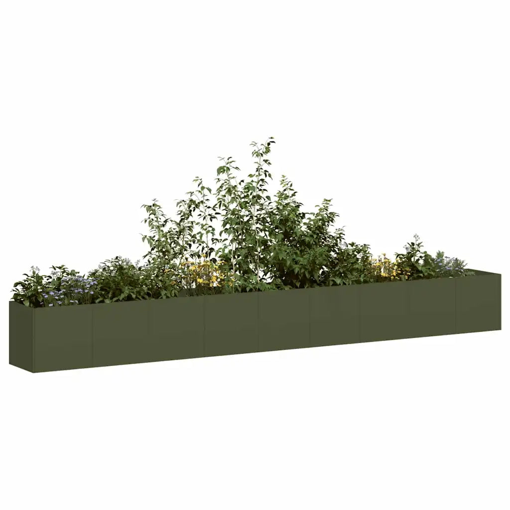 Fioriera Verde Oliva 360x40x40 cm in Acciaio Laminato a Freddo 860699