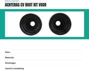 Kit di sostituzione gomma di giunto di trasmissione - Interno/Esterno - 650/800 - Resistenze allo shock - N° di riferimento OE 705500953/705500855 - Adatto per 2006-2008 - Asse a cardano