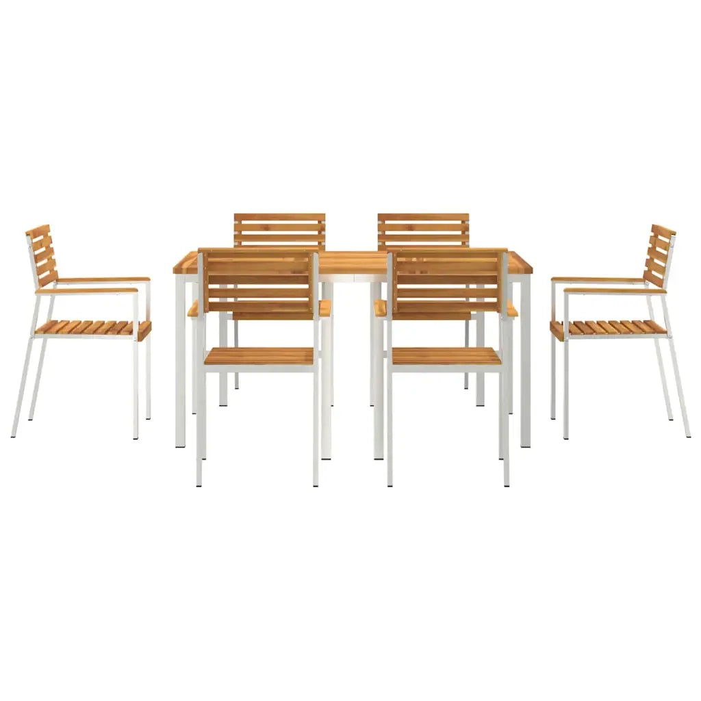 Set da Pranzo per Giardino 7 pcs Legno di Acacia Massello 3334776