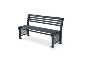 Panca Tiara 227 Giochipark metallo schienale zincata verniciata grigio micaceo