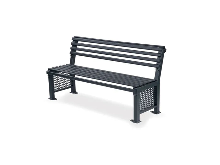 Panca Tiara 227 Giochipark metallo schienale zincata verniciata grigio micaceo