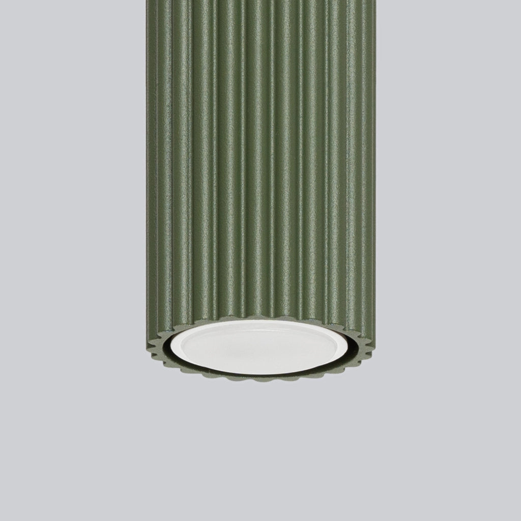 Spot soffitto moderno verde oliva rigato 20cm GU10 Pure Lume