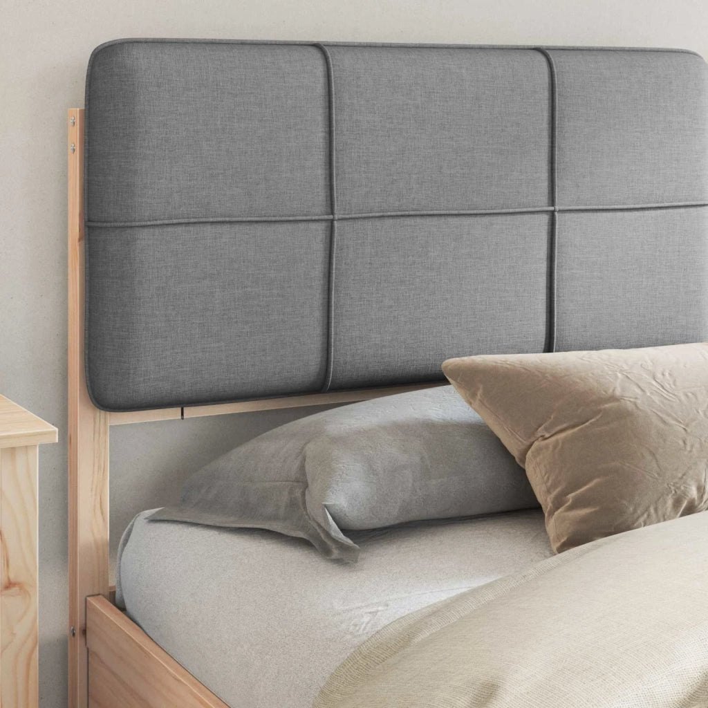 Letto con Testiera Rivestita Grigio chiaro 200 x 200 cm 3398174
