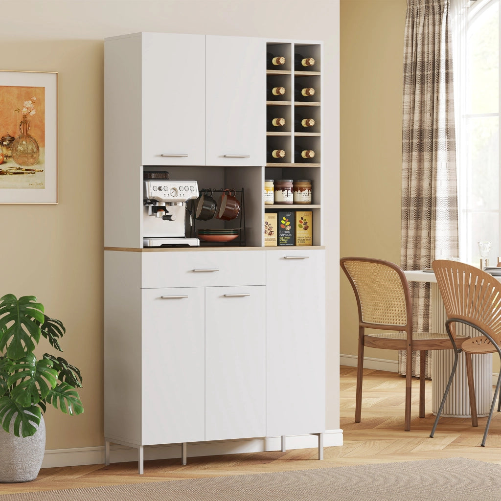 Mobile Cucina con Ripiani Aperti, Fagottiera, Porte ¨C zephmum ¨C Bianco, MDF