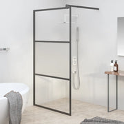 Parete Doccia Walk in 100x195cm Vetro Semi Smerigliato ESG Nero cod mxl 48296