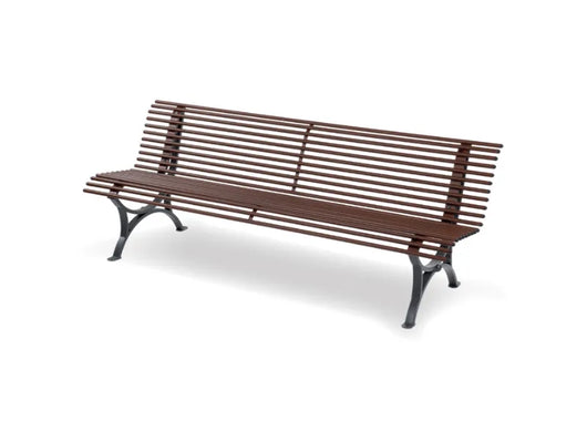 Panca Helia 200 Giochipark metallo zincato schienale verniciata UNI 11306:2020 - Grigio micaceo/Corten