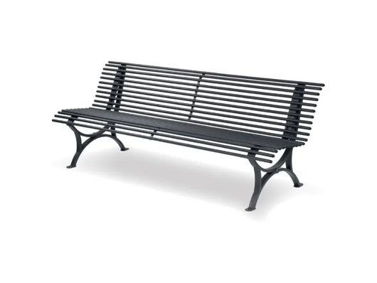 Panca Helia 200 Giochipark metallo zincato schienale verniciata UNI 11306:2020 - Grigio micaceo