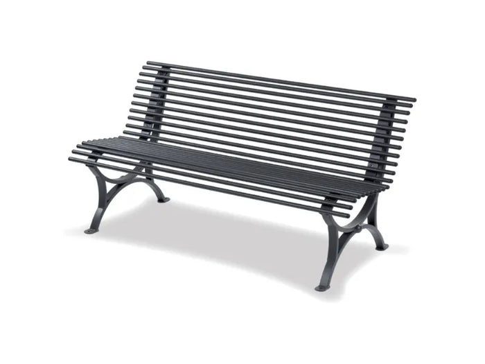 Panca Helia 150 Giochipark metallo schienale zincata verniciata UNI 11306:2020 - Grigio micaceo